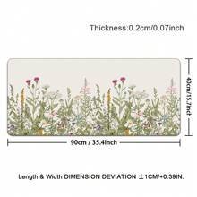 Large Vintage Floral Non-Slip Rubber Desk Mat - Cute Flowers Design Keyboard Pad For Office & Gaming, Soft Rubber Mousepad With Stylish Patterns For PC And Laptop Workspace, Computer Desk Mat