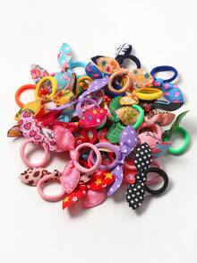 20pcs Colorful Cute Bunny Ears Hair Scrunchies, Sweet Niche Daily Versatile Hair Accessory For Women, Damage-Free For Ponytail, Braids, Hairbands