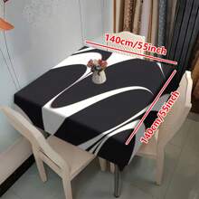 1/20 Stück Schwarz-Weiß Tischdecken, rechteckige Speise- und Kaffeetisch Tischdecken, 3D Optische Effekte, 2D bedruckte Tischdecken, Hochzeitstisch Dekorationen, Heim Dekorationen, geeignet für Picknicks, Camping, Hochzeiten, Geburtstagsfeiern