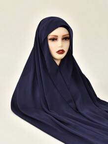 1 buc Set Hijab Musulman Casual pentru Femei, Eșarfă Subțire din Șifon cu Închizătoare Magnetică, Potrivit pentru Toate Sezoanele