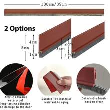 Door Sealing Strip With Brush For Bedroom Door Bottom, Noise Reduction, Insect & Wind Proof, Adjustable Door Draft Stopper, Self-Adhesive, 1m Per Roll, Width Options 2cm/4cm