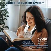 W&O Ventilador de cuello portátil 2025 con batería de 6000 mAh - Refrigeración completa de 360°, 3 velocidades y ultrasilencioso - Plegable para viajes, exteriores y hogar - Regalo de cumpleaños para mujeres y hombres (blanco y negro)