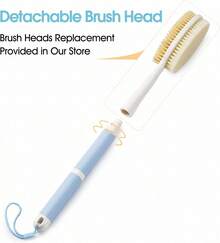Backski Back Scrubber Anti Slip For Shower With Detachable Brush Head,19 Shower Brush With Soft And Stiff Bristles,Long Handle Exfoliating Body Scrubber For Bath Or Dry Brush. Back To School - White - View 3