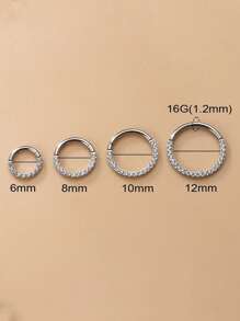 1 pièce G23 Titane Zircone cubique 16G Cartilage Nez Clou Perçage Boucle d'oreille en Spirale Pour Femmes