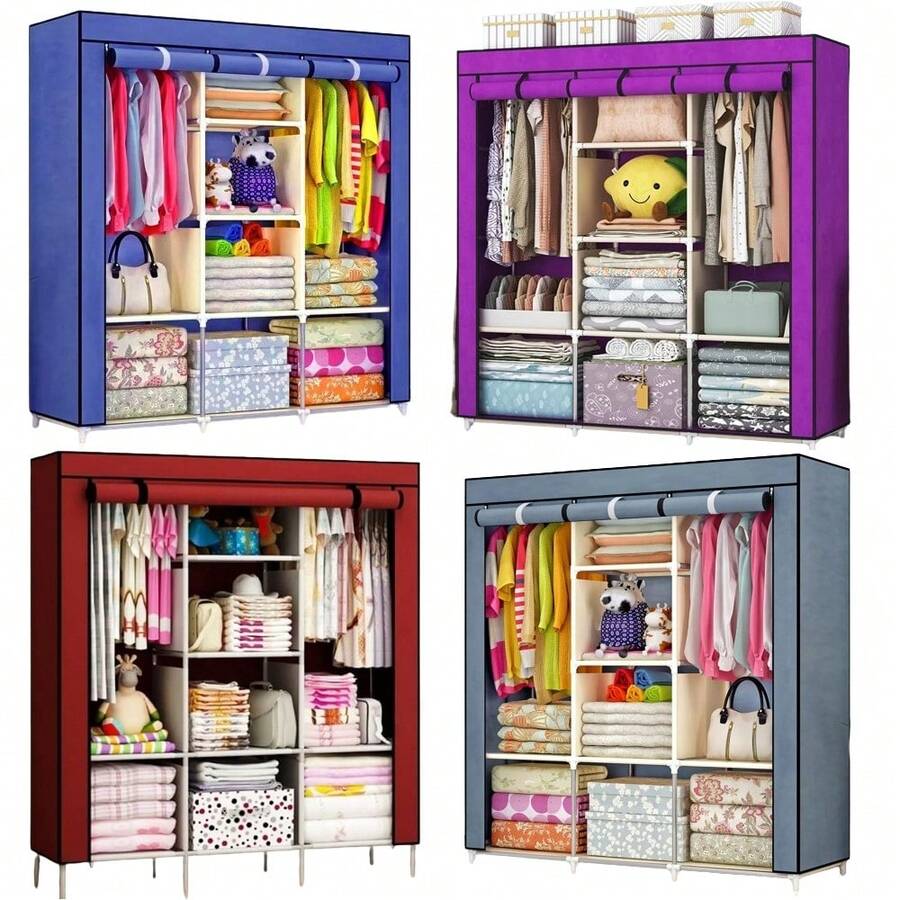 Foldable Wardrobe Closet Organizer Large Cabinet - Multicolor - View 1