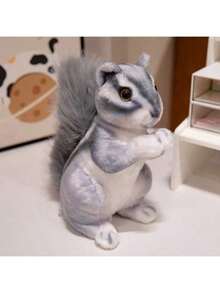 Keylingwd 超逼真的松鼠毛绒玩具 - 栩栩如生的 12 英寸填充动物，带有柔软的皮毛，适合儿童野生森林生物玩偶、圣诞树装饰和舒适的家居装饰（教育礼物、派对礼物、办公桌装饰） - 彩色 - 查看 7