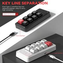 MKESPN MKESPN Portable USB Wired Mini Numeric Keyboard 8 Keys Hot Swappable Number Keypads RGB Backlit Programming Wired Gaming Keyboard For Win7/8/10/XP