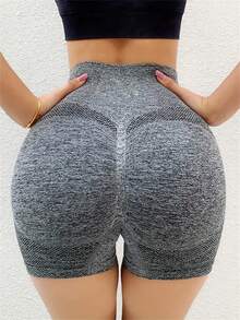 4pcs/Pack Seamless Knitted Yoga Shorts, Elastic Waist & Tummy Control, Breathable Sports Tights For Fitness, Running, Hiking, Casual Outdoor Activities