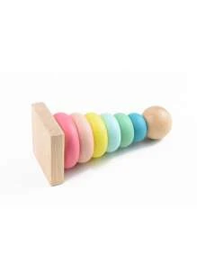 1PC Wooden Children's Educational And Fun Toys, Suitable For Children Aged 3 To 6. Rainbow Tower, Rainbow Column, Stacking Toys, Early Childhood Education, Color And Quantity Recognition, Caterpillar And Clock Toys To Exercise Children's Hand-Eye Coordination