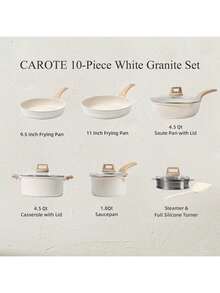 1pc 石制不粘锅无涂层高档外观汤锅煎锅蒸锅炖锅奶锅电磁炉平底锅