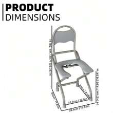 [Preț special pentru o perioadă limitată] Scaun de toaletă din oțel inoxidabil cu capacitate mare de încărcare, potrivit pentru vârstnici, femei însărcinate și persoane cu mobilitate limitată. Rezistent la rugină și ușor de curățat, pliabil