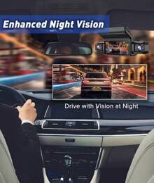 4-Camera Drive Recorder With WiFi, WDR HDR, Car Camera, 1080P Full HD, Ultra-Strong Night Vision Function, 360-Degree All-Round Protection, 24-Hour Parking Monitoring, 32GB Card Included, Loop Recording, G-Sensor, LED Traffic Light Countermeasures, Motion Detection, Infrared Night Vision