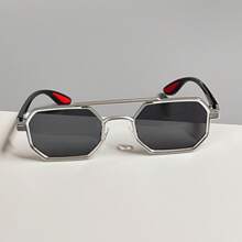 1 Paar unisex Metall geometrischer Rahmen klein/mittel Größe Fashionbrille, dekorative lässige Modebrille