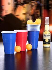 Set de 3/9/24 vasos de plástico reutilizables rojos y azules para juegos de cerveza de ping pong, juegos de mesa, fiestas al aire libre, fiestas de Navidad, juegos de pareja, y billar, con diferencia de color.