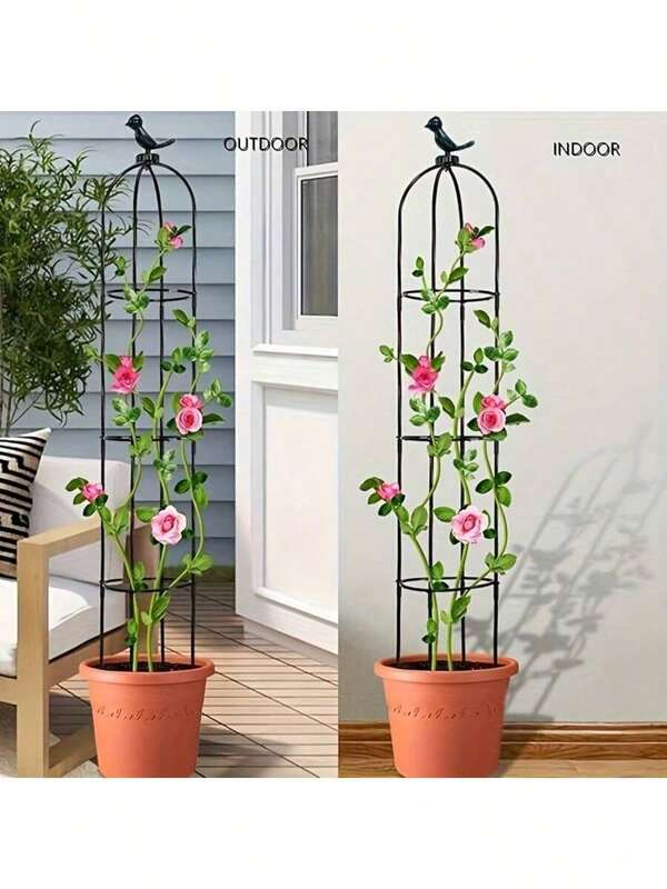 Adjustable Garden Trellis For Climbing Plants - Multifunctional Plastic Support Structure For Potted Flowers, Vines, And Vegetables - Indoor And Outdoor Plant Tower With Bird Decor
