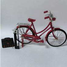 1 peça modelo de bicicleta vintage, disponível nas cores vermelho e preto, modelo de bicicleta retrô, montagem faça você mesmo, decoração de modelo de mini bicicleta, bicicleta de liga colecionável, microveículo antigo, decoração para casa