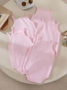 Conjunto de 5 peças de macacões brancos fofos para bebês meninas