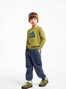 Annil Ropa de niños: Suéteres de punto con cuello redondo bordados, para niños y adultos, para otoño