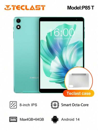 Teclast Teclast P85T Tablet (Allwinner A523 8-Core 1.8GHz/4GB RAM/64GB ROM/8 Inch 800*1280iPS/WIFI6/BT 5.0/5000mAh/Type-C/0.3MP+2.0MP Camera/Android 14)Limited Time Offer Free Ramdom Color Leather Case