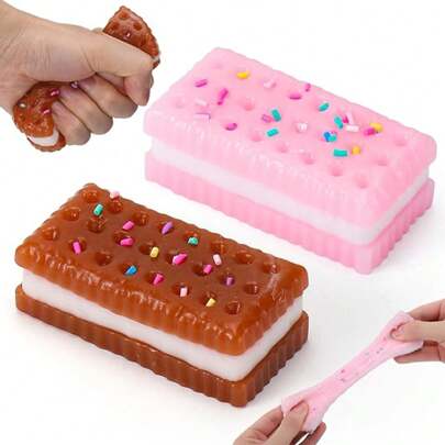 1/3/12 piezas Juguetes antiestrés de silicona, galletas pegajosas Juguetes Squish Fidget para adultos, juguetes de apretón ultra suaves, juguetes divertidos de silicona para disfrutar de la descompresión, juguetes de apretón suaves y relajantes