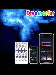 云形智能 LED 灯，带音乐同步和 RGB 颜色的浮动云灯，带 APP 和遥控器的酷炫云灯，适用于卧室、客厅、天花板的梦幻云灯 - 彩色 - 查看 1