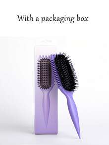 卷发造型梳 - 防毛躁，顺滑造型梳，适用于卷发、波浪发和螺旋发，梳齿柔软，具有头皮按摩功能，轻巧便携，干湿两用，可吹干，增加蓬松度，打造清晰卷度，适合居家、旅行、沙龙和日常使用。