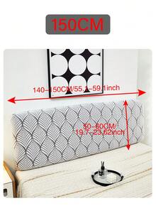 1pc Jacquard Bed Headboard Cover Solid Color Elastic Bed Head Slipcover Leaves Printed All-Inclusive Bed Backrest Cover Bedroom Dirt Proof High Elasticity Easy To Install