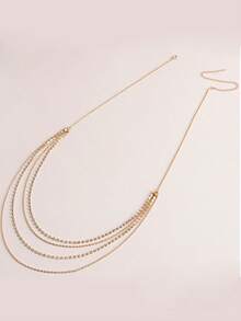 Sweet And Cool Metal Punk Geometric Waist Chain Body Chain, Vintage Diamond Claw Chain Versatile Waist Chain. Summer, School - Gold - View 3