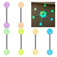 8 件彩色杠铃亚克力舌环套装简约不锈钢身体穿孔首饰套装