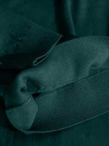 Men's Solid Color Casual Versatile Turtleneck Sweater, For Fall Winter, Long Sleeve Top - Green - View 7