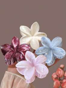 4 Stück/2 Stück Damen acryl große Farbverlauf Blumen Clips, elegante und feine Haardekorationen für hinten am Kopf, halb gebundenes Haar, Retro exquisites Marmormuster, Aufputz Haraccessoires für Strandurlaub und Frische, Haarklammern, Haarspangen