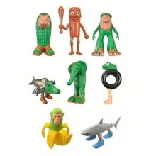 1 Conjunto de Brinquedos de Madeira em Forma de Figuras "Tung Tung Tung Sahur", Banana, Macaco, Construção, Modelo de Figurina de Tubarão Abstrato, Adequado como Presentes de Feriado, Ótimos Presentes Pequenos para Festa/Festival, Brinquedos de Carnaval, Lembrancinhas, Decoração de Mesa (Estilo/Cor Aleatórios), Presentes de Aniversário, Ano Novo 2025, Suprimentos e Presentes de Volta às Aulas