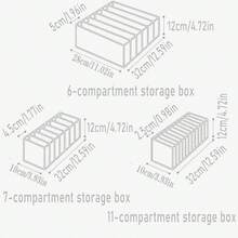 1 Set (3 Pieces Set) Of Underwear Compartment Storage Box, Socks Underwear Storage Box, Drawer Storage, Clothes, Pants, Jeans, Skirts Storage Box, Partitioned Grid Storage - Grey - View 7