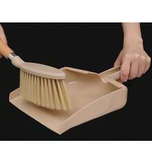 木柄迷你刷小扫帚雕花地板沙发桌子清洁小扫帚簸箕组合套装，密毛木柄羊毛清洁刷，适用于清洁床、沙发、家具、桌面和衣物