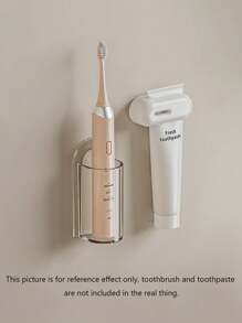Self-Adhesive Electric Toothbrush Holder, Wall Mount Bathroom Storage Rack, No Power Required, Convenient Installation, Suitable For Christmas/Halloween Gifts & Decoration Home Bathroom Decor Fall Decor.Electric Toothbrush Holders For Bathroom, Wall Mounted Clear Electric Toothbrush Organizer, Self Adhesive Bathrooms Toothbrush Storage For Shower, Saving Space And Keep Drying. Back To School