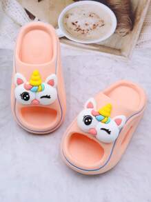 Summer New Girls Fashion Slippers, Soft Bottom Anti-Skid Wear-Resistant Cute Unicorn Children Fashion Slippers, Indoor Outdoor Toddler & Big Kid Elegant Princess Beach Sandals