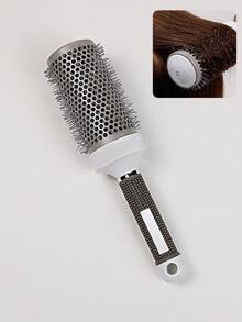 1 lược tròn chuyên nghiệp, thích hợp để sấy và uốn tóc, 5 kích cỡ tùy chọn, với thân lược bằng nhôm thoáng khí, chống tĩnh điện, sử dụng được cả khi tóc ướt và khô, dành cho phụ nữ trưởng thành, thích hợp cho tóc dày, không mùi, lý tưởng cho các kiểu tóc hàng ngày. - Xám - Xem 11