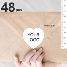 可定制的心形标志贴纸 - 采用优质耐用材料制成，表面光滑，非常适合婚礼、生日和日常使用。 - 彩色 - 查看 7