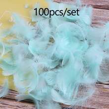 Set de 100 piezas de plumas de color rosa degradado suaves y esponjosas - Decoraciones de boda, fondos de escenario, suministros para fiestas que pueden usarse para hacer atrapasueños de bricolaje, sin caja de regalo - Multicolor - Ver 13