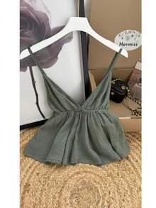 Women Tank Tops & Camis - xanh quân đội - Xem 3