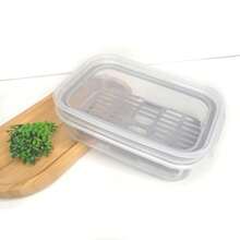 Pote Hermetico 500ml Transparente Escorredor Frutas 2un - Branco - Visão 7