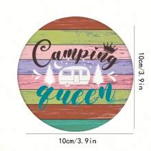 6 Holz-Untersetzer im Camping-Thema - hitzebeständige Tassenuntersetzer mit Wohnmobil- und Lagerfeuer-Motiven, ideal für Zuhause, Café, Büro, Küche & Restaurant, von Hand zu waschen - perfektes Geschenk zu Geburtstag und Weihnachten