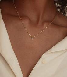 FUNEIA Women 14K Gold Plated Emerald Birthstone Necklace Women Mothers Dainty Gold Necklace Blue Green Cubic Zirconia Pendant Necklace Birthday Gifts Women Jewelry - 03. 三月(海藍寶石) - 查看 7