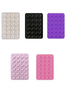 3/1 Stück multifunktionaler quadratischer Silikonzug saugnapf Wasserdichter Handyhalter, 24-Loch starker Haftsilikonzug saugnapf geeignet für verschiedene Einsatzzwecke, zur Befestigung von Handy und zum Schutz vor Herunterfallen, Videovibration, Handy-Selfie-Zubehör