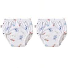 4 pièces Culottes de propreté pour garçons et filles, sous-vêtements d'entraînement conçus, couches d'apprentissage en tissu pour bébé, couches lavables et réutilisables, couches à poche respirantes et imperméables, en matière de polyester, convient aux bébés garçons et filles - Conception d'impression creuse