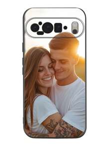 1pc Customized Picture Transparent Protective Phone Case For Pixel 9 Pro/9 Pro XL/9A/Pixel 8 Pro/7 Pro XL/6A Series Couples Phone Covers, Floral Pattern, Fashionable, Colorful, Match Phone Case, Contract Customize, Personalized, Unique, Ideal Custom Gift For Boyfriend