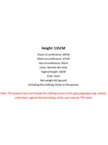 Poupée sexuelle adulte 135 cm/22 kg, grande taille, sexy, gros seins, cul, vraie femme, vagin, anal, bouche, trois canaux, TPE, silicone, vraie poupée humaine, vagin, oral, anal, produits de sexe, jouets de masturbation pour hommes adultes