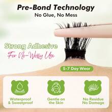[130Pcs] GENIELASH Glue-Free Petal Eyelash For Beginner Self Adhesive Eyelashes Natural False Eyelashes No Need Glue