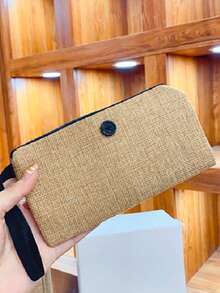 Große Kapazität, modisch und vielseitig, einfache einfarbige Handtasche mit Kosmetiktasche, geeignet für tägliches Einkaufen