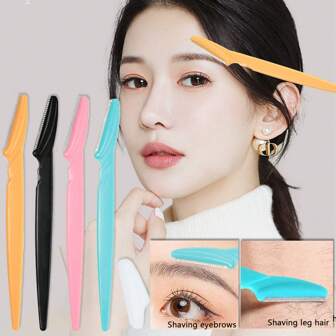 1/3 piezas Recortadora de cejas, Raspador de cabello, Herramienta de reparación de cejas, de 4g con malla de cuchilla, almacenamiento portátil, puede reparar cejas, vello del labio, axilas, brazos, espalda y piernas